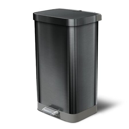 Bsl Titan Tall Stainless Steel Step Trash Can 20 Gallon / 75.5L with Antimicrobial Lid, Pewter GLD-74531