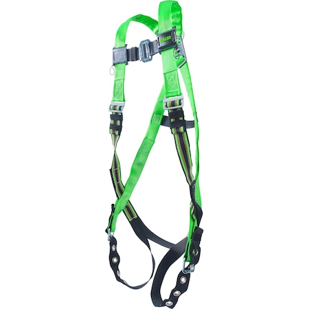 Miller Cushioned Webbing Full-Body Harness, 5 Points of Adjustment, w/Back D-Ring, and Mating Chest Buckles & P950-4/UGN
