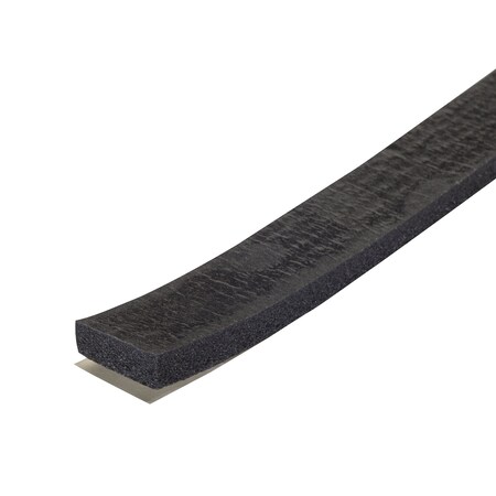 Zoro Select 3/4"W x 10'L, Rubber Foam Seal, Black 2RRF2