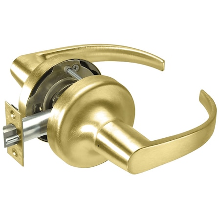 Yale Grade 2 Passage/Closet Latch Cylindrical Lock, Pacific Beach Lever, Non-Keyed, Satin Brass Finish, PB5301LN 606