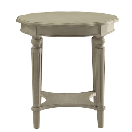 Homeroots 24 x 24 x 24 in. MDF, Solid Wood Leg Antique Slate End Table 286348