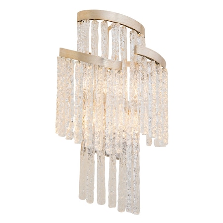 Corbett Lighting Mont Blanc 3 Light Wall Sconce 10.75 In. Modern Silver Leaf 243-13