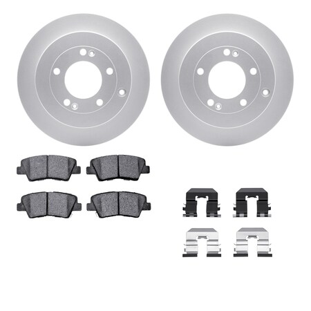 Dynamic Friction Co DFC GEOSPEC Coated Rotors with 5000 Brake Pads - Ceramic and Hardware 4512-03130