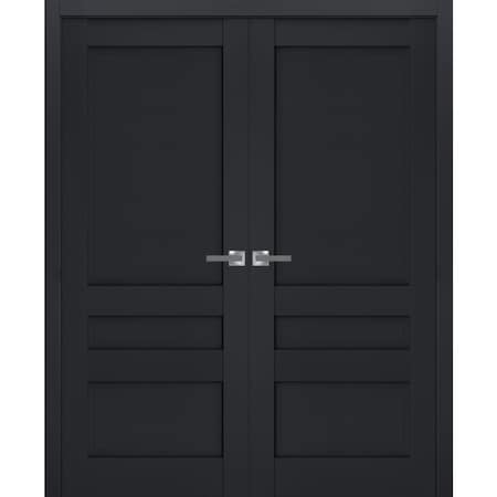 Sartodoors Interior Solid French Double Doors 84x96 (2* 42x96) Solid Core Modern Interior VEREGIO7411DD-ANT-8496