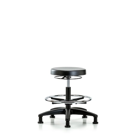 Blue Ridge Ergonomics Bench Stool, Med, Poly, CF, Glides BR-PMBSO-RG-CF-RG