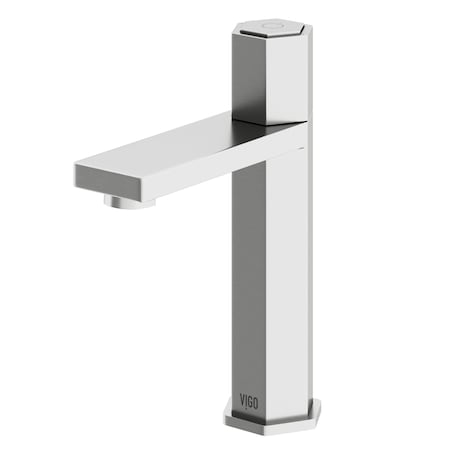 Vigo Nova Button Operated Single-Hole Bathroom Faucet in Brushed Nickel VG01053BN