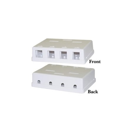 Swe-Tech 3C Blank Surface Mount Box for Keystones, 4 Port, White FWT300-3144E