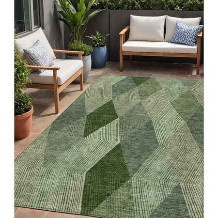 Homeroots 5' X 8' Green Mint Green And Sage Argyle Washable Indoor Outdoor Area Rug 613688