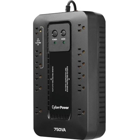 Cyberpower UPS System, 750VA, Standby, Out: 120V AC In: 120V AC EC750GTAA