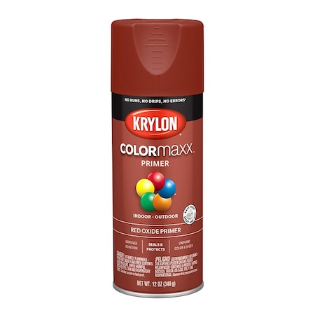 Krylon 12 Oz K05583007 Red Oxide COLORmaxx Paint & Primer Spray Paint, Primer K05582007