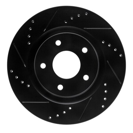 Dynamic Friction Co DFC Brake Rotor - Drilled and Slotted - Black 633-67100L