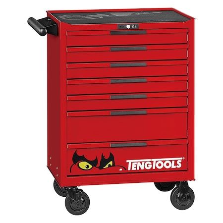 Teng Tools 26 Inch Wide 7 Drawer PRO35 Heavy Duty Red Roller Cabinet - TSW26R7