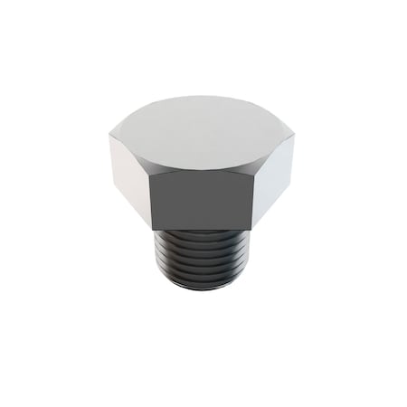 Zoro Select Not Graded, 1/2"-20 Hex Head Cap Screw, Plain Stainless Steel, 1/2 in L, 10 PK 1-H-50F-50