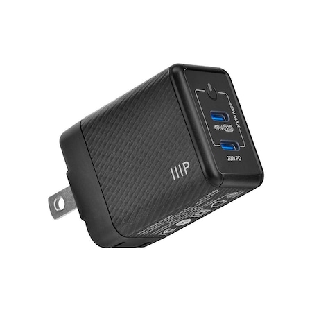 Monoprice Wall Charger, 110V AC, Black, USB-C 44680