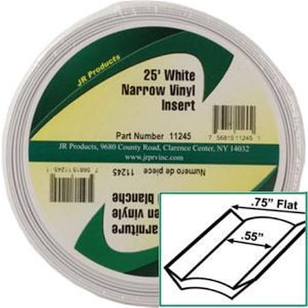 Powerhouse 11245 Exterior Hardware RV 0.75 in. x 25 ft. Std Narrow Vinyl Insert - White - 25 feet PO3559891
