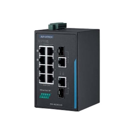 Advantech 8FE+2G Ind. Switch with EtherNet/IP, W/T. EKI-5629CI-EI-BE