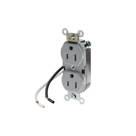 Leviton Leaded Dup 15A 125V Self-Gr Gry 5040-CGY