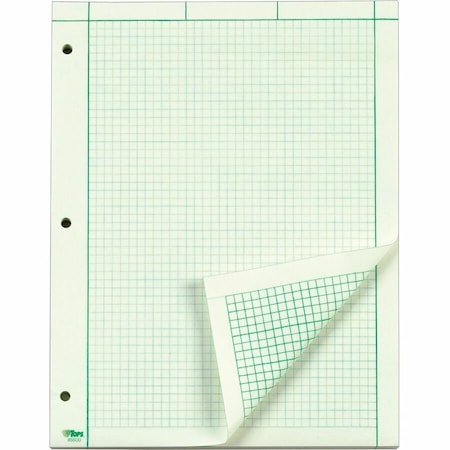 Tops Business Forms TOPS Engineering Computation Pad 35500, 8-1/2" x 11", Green Tint, 100 Sheets/Pack 35500
