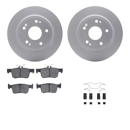 Dynamic Friction Co DFC GEOSPEC Coated Rotors with 5000 Brake Pads - Ceramic and Hardware 4512-59208