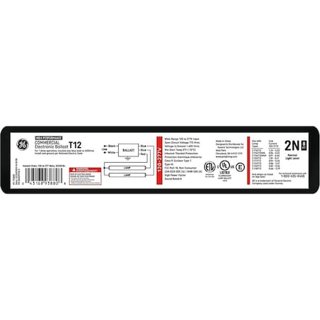 Ge Industrial Solutions ProLine Series Electronic Ballast, 120, 277 V, 1 W, 1-Lamp 93880