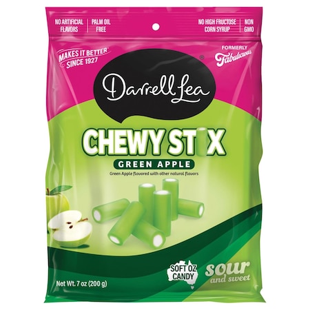 Darrell Lea Chewy Stix Green Apple Licorice Sour Bites 7 oz 20073