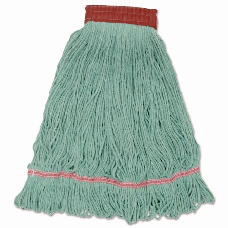 Boardwalk Large Wide Band Looped-End Wet Mop, Green, Cotton/Rayon/Synthetic, PK12 BWKLM30314L
