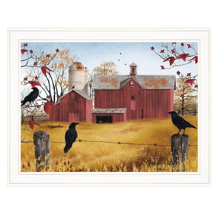 Homeroots Autumn Gold 6 White Framed Print Wall Art 415228
