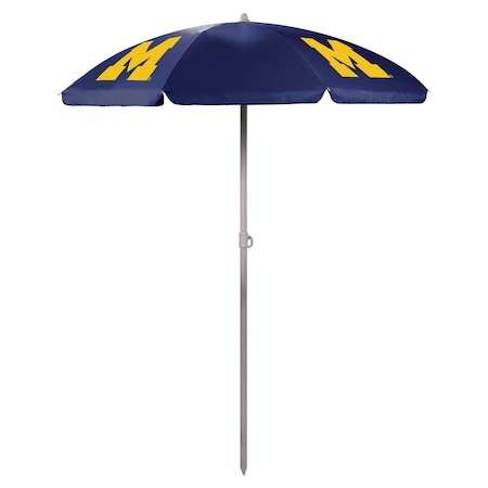 Picnic Time Family Of Brands NCAA Michigan Wolverines Outdoor Canopy Sunshade Beach Umbrella 5.5' 822-00-138-344-0