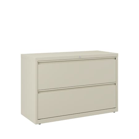 Hirsh 42" W 2 Drawer Lateral File Cabinet, Putty, A4/Legal/Letter 17456