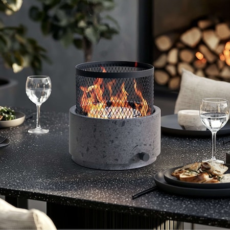 Sunjoy 11.81 in Tabletop Propane Fire Pit, Smokeless with Stainless Burner, Outdoor Use A302022020