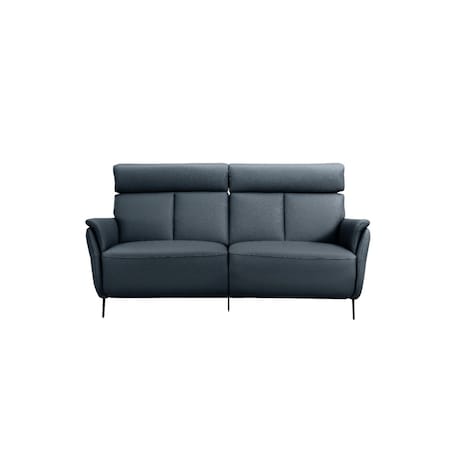Homeroots 73" Blue Leather Reclining USB Sofa 719569