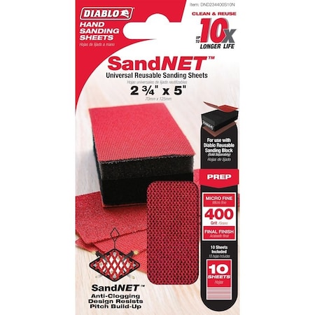 Diablo 2-3/4 in. 400g Sandnet, 10PK DND234400S10N