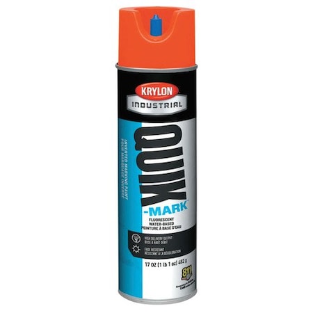 Krylon Industrial Quik-Mark WB Inverted Marking Paint Fluorescent Safety Red A03610004