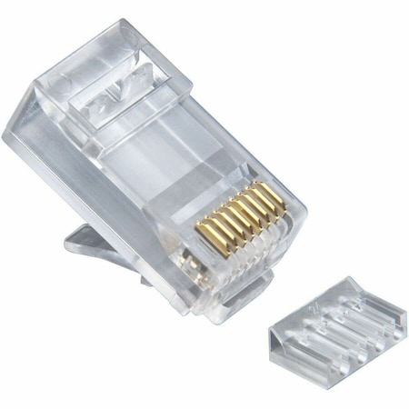 Platinum Tools RJ45 8P8C, CAT6 2 PC. ROUND-SOLID 3 PRONG, W/LINER. 500/BAG. 106185