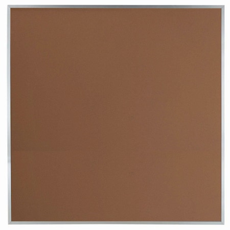 Aarco VIC Cork Bulletin Board w/ a Clear Satin Anodized Aluminum Frame, Nutmeg Spice 48''Hx48''W DW4848166