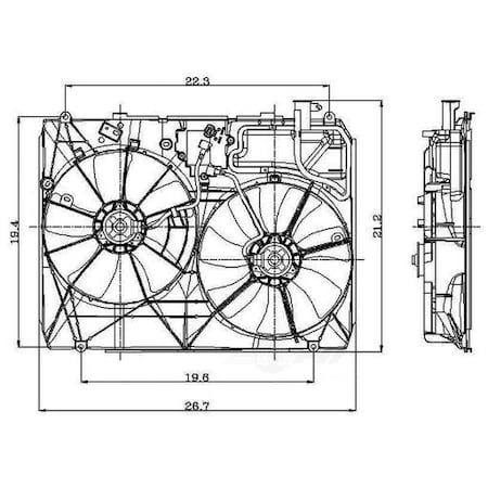 Global Parts Distributors Electric Cooling Fan Assembly 2811555