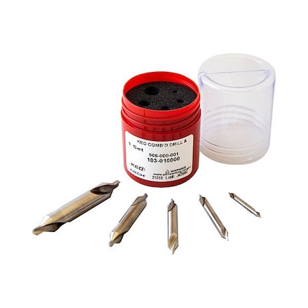 Keo Center Drill Set, 118 , Plain, 5 906-002-003