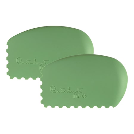 Princeton Catalyst Tool Wedge, Silicone, Mixed Media, Green, Size 3, 2PK PW03