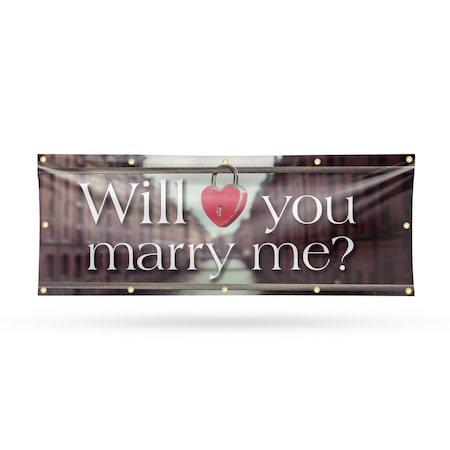 Signmission Will You Marry Me, 48 Inch x 120 Inch, Vinyl Banner B-120-30943