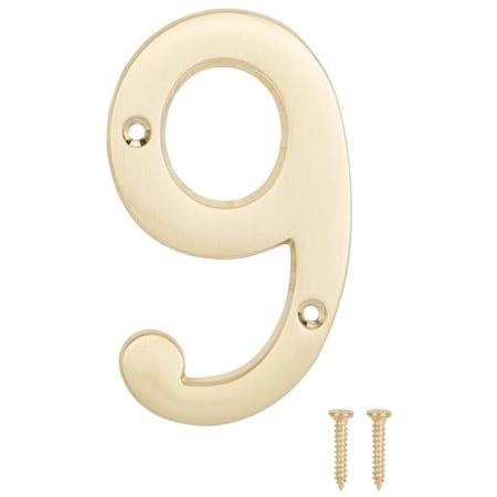 Prosource House Number, Character: 9, 4 in H Character, 2.28 in W Character N-Z049PB3L-PS