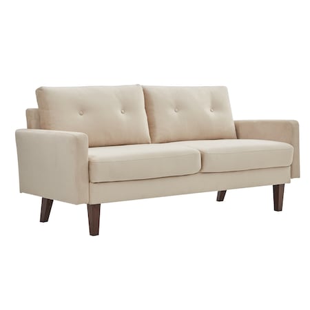 Homeroots Beige Velvet Modern Tufted Modular Sofa 473442