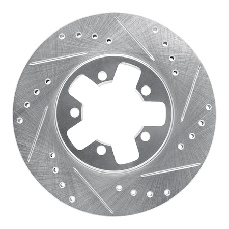 Dynamic Friction Co DFC Brake Rotor - Drilled and Slotted - Silver 631-67017R