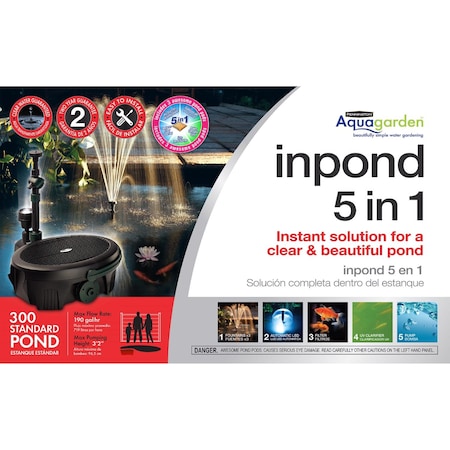 Pennington Aquagarden 1 ft. 0.4 HP 190 gph 120 V Pond Pump Kit 100541844