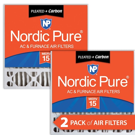 Nordic Pure 20x20x5 (4 3/8) Honeywell Replacement Furnace Filters MERV 15 Plus Carbon 2 Pack (20x20x5HM15+C-2)