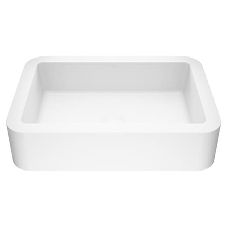 Vigo Petunia Modern White Matte Stone 23 in. L x 16 in. W x 6 in. H Rectangular Vessel Bathroom Sink VG04002