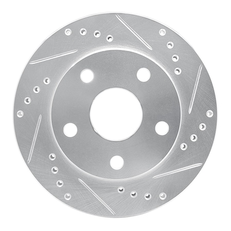 Dynamic Friction Co DFC Brake Rotor - Drilled and Slotted - Silver 631-76108R