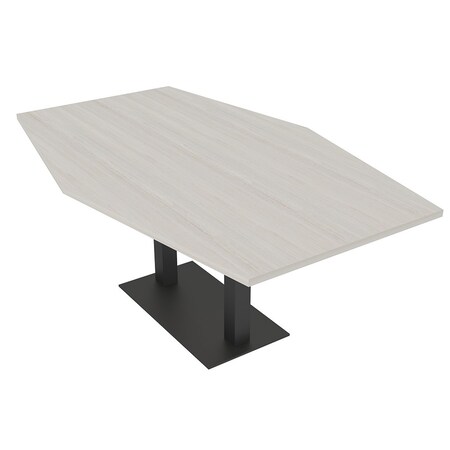 Skutchi Designs Hexagon Conference Table With Power, 48 in W, 72 in L, Ivory HAR-HEX.IR-48X72-DOU.BK-K458-NA