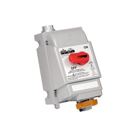 Leviton Mechanical Interlock, Watertight, 20 Amp, 125/250 Volt 420MI12W