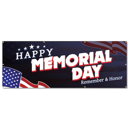 Signmission Happy Memorial Day, 36 Inch, Banner B-96-30391
