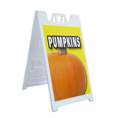 Signmission Pumpkins, A-Frame & 2 Decals Installed, Heavy-Duty Plastic Frame SBHD-D-2436-Pumpkins 1